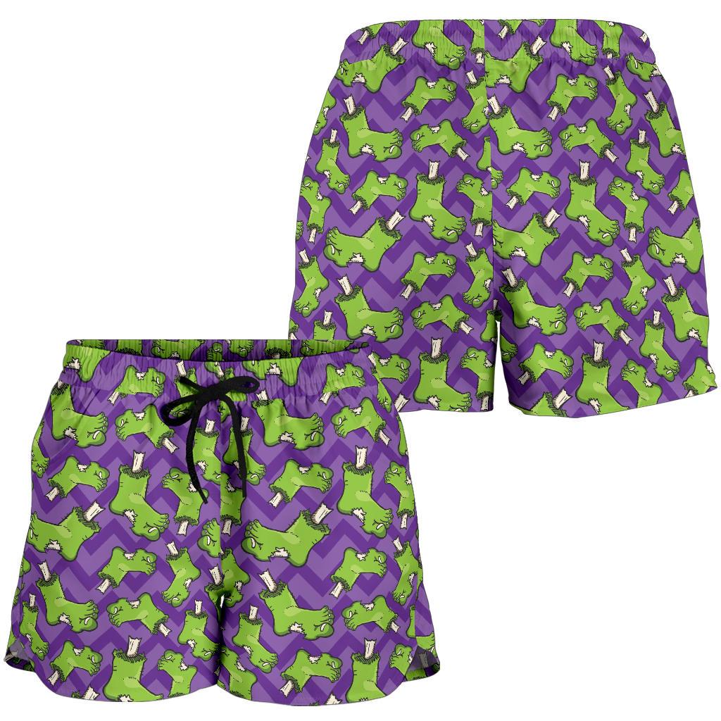 Zombie Foot Design Pattern Print Women Shorts-JTAMIGO.COM