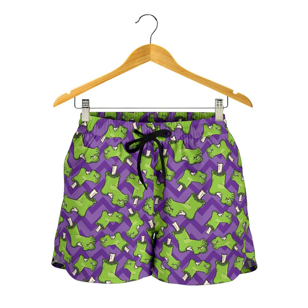 Zombie Foot Design Pattern Print Women Shorts-JTAMIGO.COM
