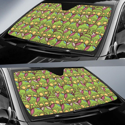Zombie Head Design Pattern Print Car Sun Shade For Windshield