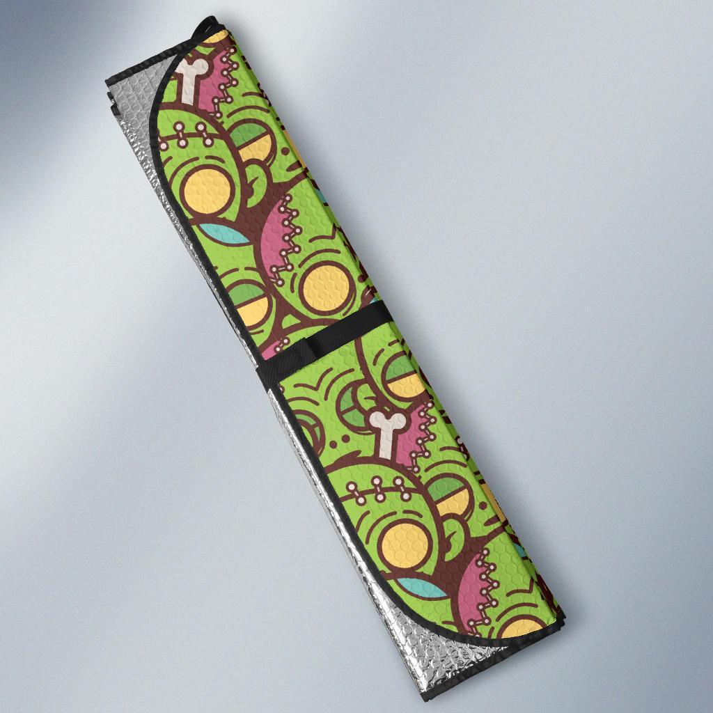 Zombie Head Design Pattern Print Car Sun Shade For Windshield
