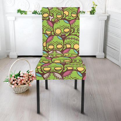 Zombie Head Design Pattern Print Dining Chair Slipcover-JTAMIGO.COM