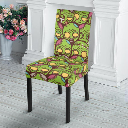 Zombie Head Design Pattern Print Dining Chair Slipcover-JTAMIGO.COM