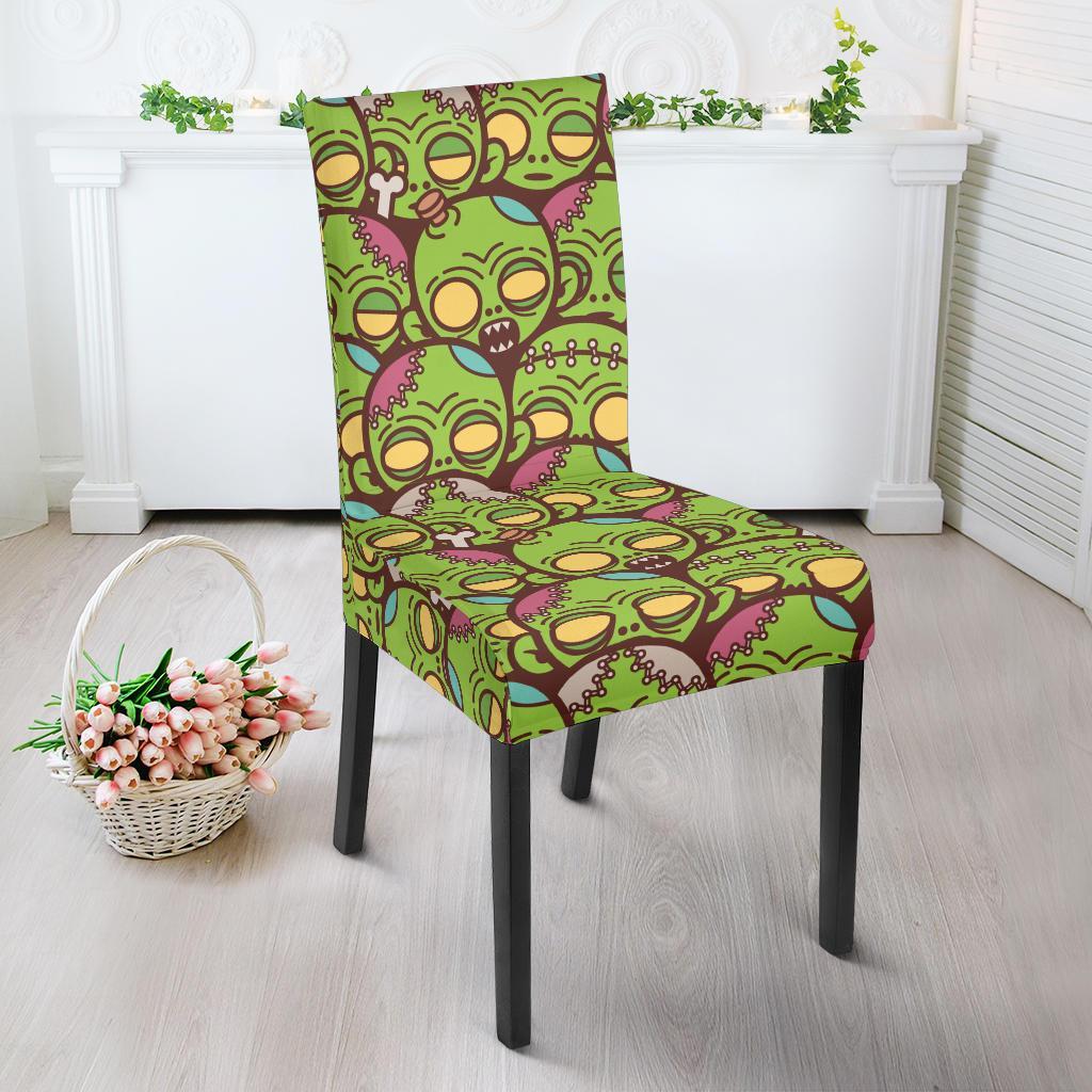 Zombie Head Design Pattern Print Dining Chair Slipcover-JTAMIGO.COM
