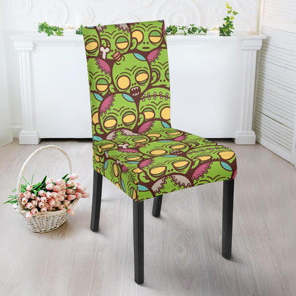 Zombie Head Design Pattern Print Dining Chair Slipcover-JTAMIGO.COM