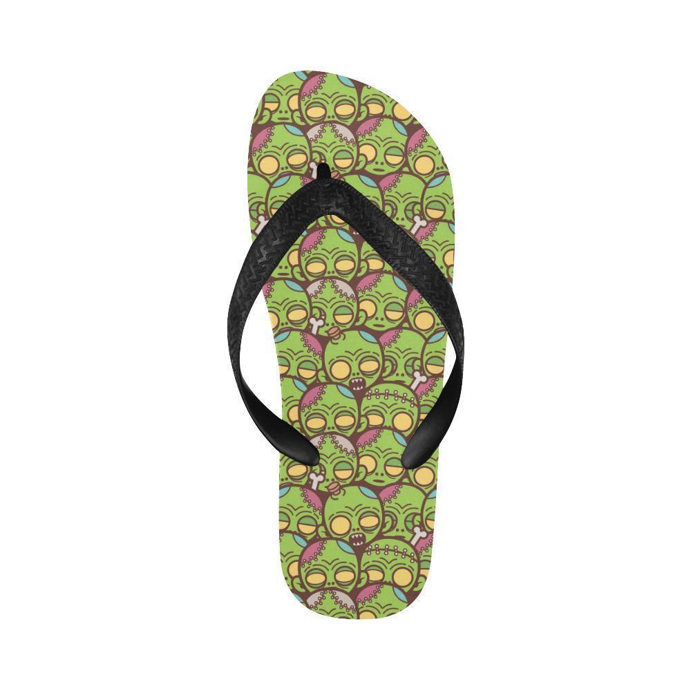 Zombie Head Design Pattern Print Flip Flops-JTAMIGO.COM
