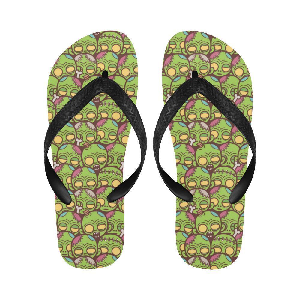 Zombie Head Design Pattern Print Flip Flops-JTAMIGO.COM
