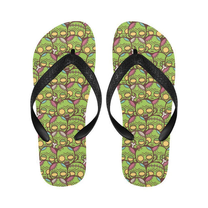 Zombie Head Design Pattern Print Flip Flops-JTAMIGO.COM