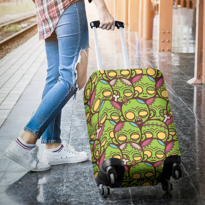 Zombie Head Design Pattern Print Luggage Cover Protector