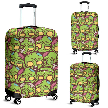 Zombie Head Design Pattern Print Luggage Cover Protector
