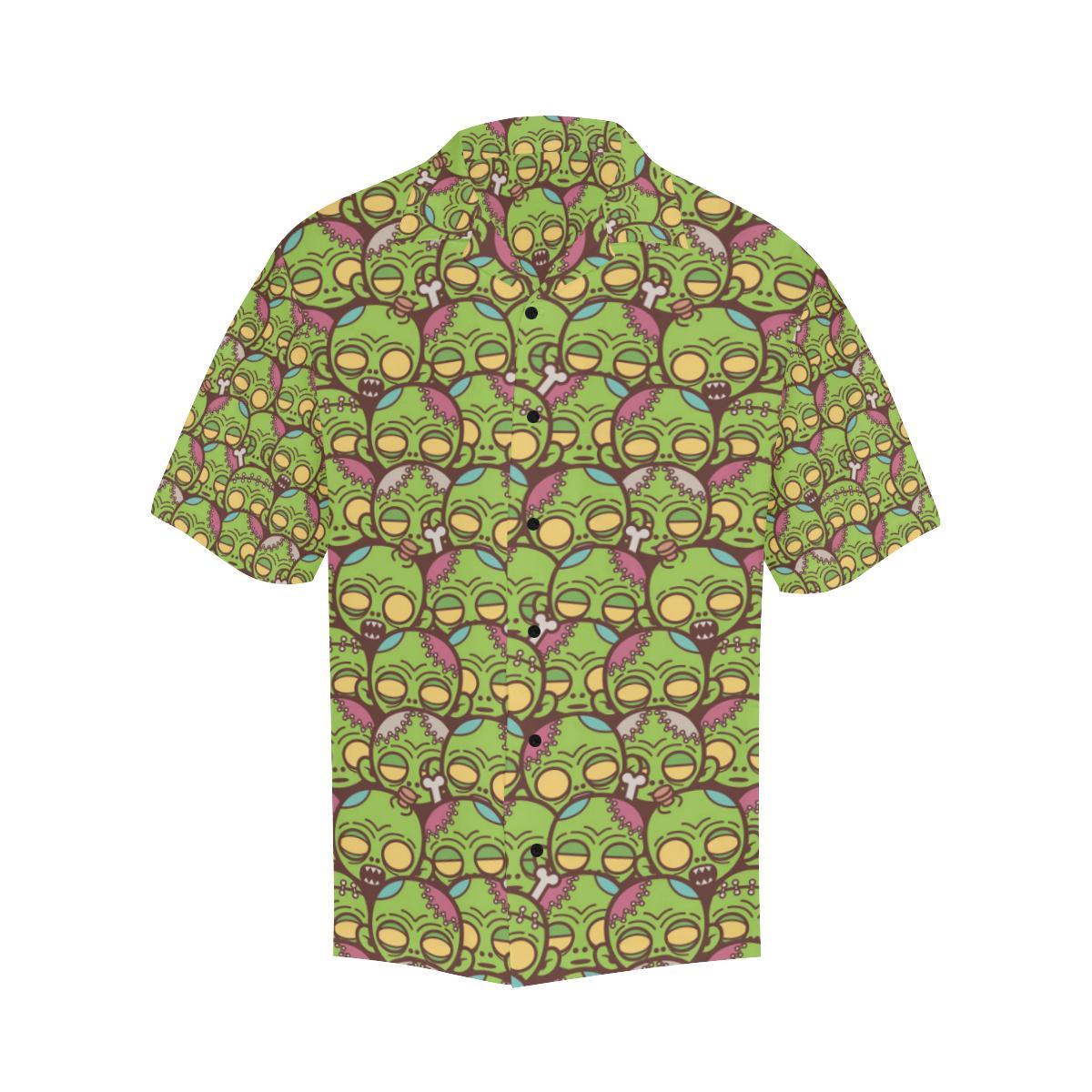 Zombie Head Design Pattern Print Men Aloha Hawaiian Shirt