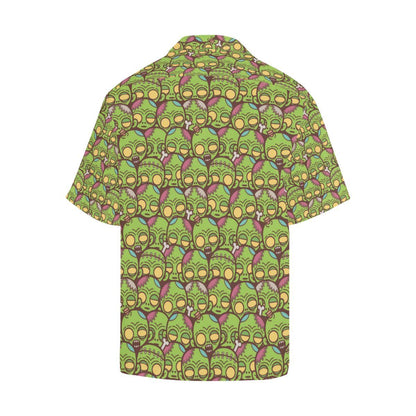 Zombie Head Design Pattern Print Men Aloha Hawaiian Shirt
