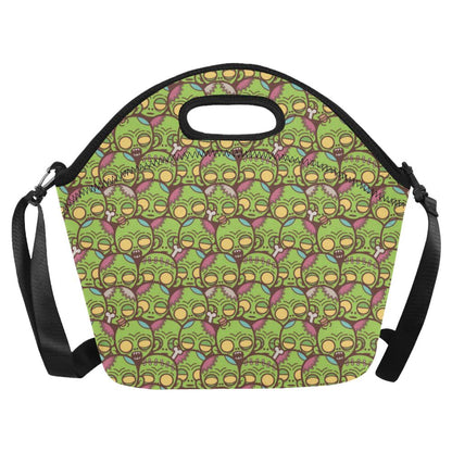 Zombie Head Design Pattern Print Neoprene Lunch Bag (Model 1669)(Large)-JTAMIGO.COM
