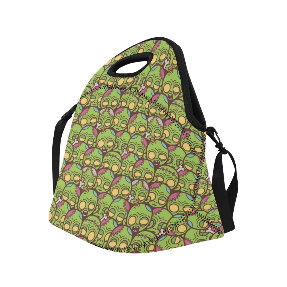 Zombie Head Design Pattern Print Neoprene Lunch Bag (Model 1669)(Large)-JTAMIGO.COM