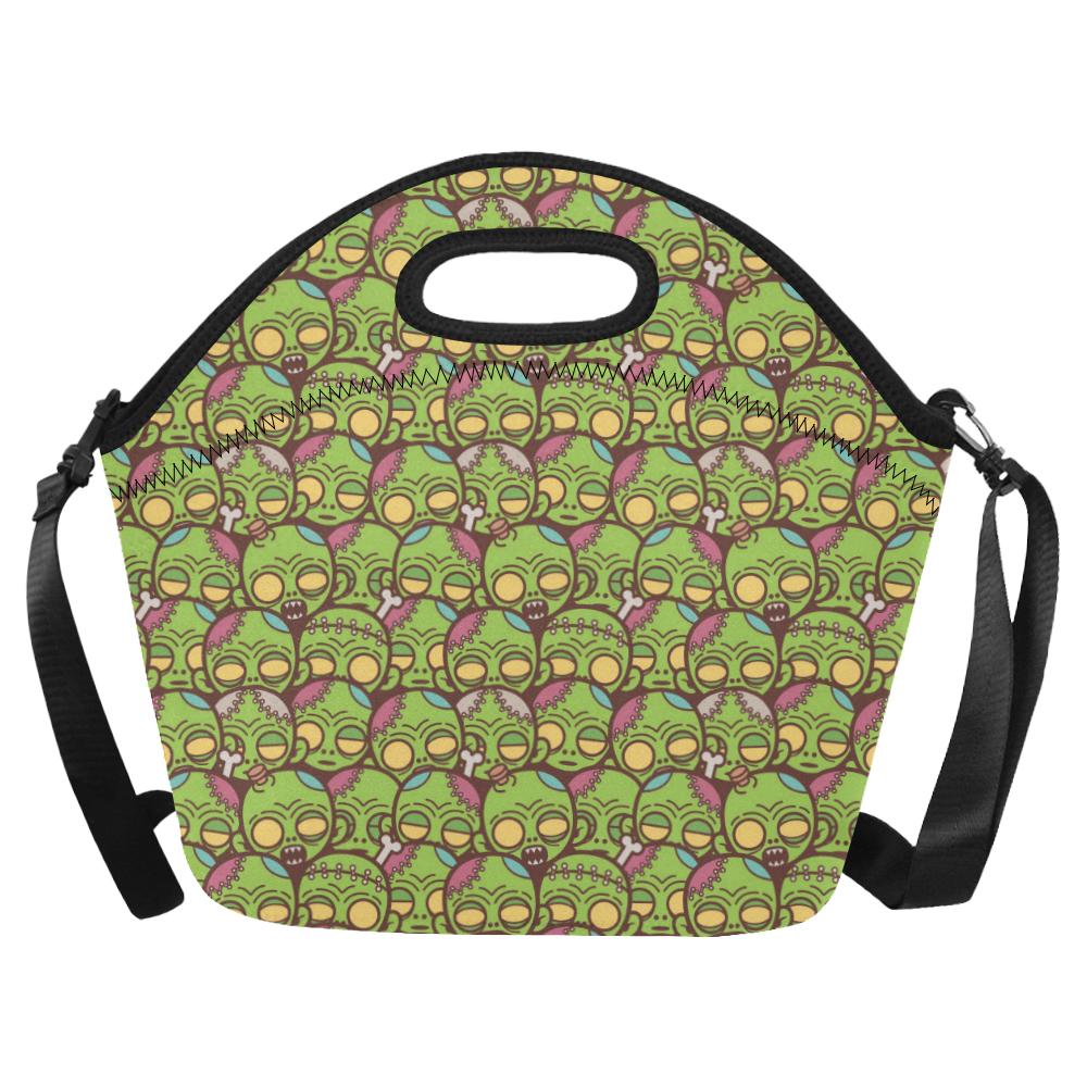 Zombie Head Design Pattern Print Neoprene Lunch Bag (Model 1669)(Large)-JTAMIGO.COM