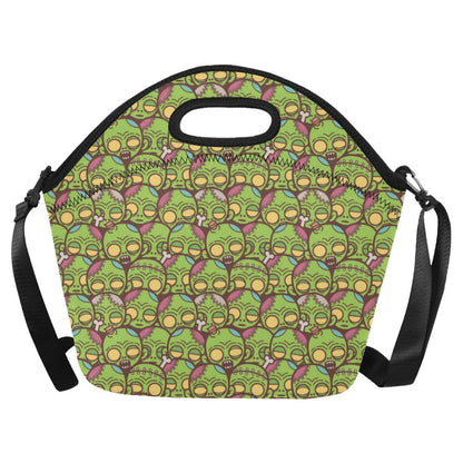 Zombie Head Design Pattern Print Neoprene Lunch Bag (Model 1669)(Large)-JTAMIGO.COM