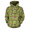 Zombie Head Design Pattern Print Pullover Hoodie