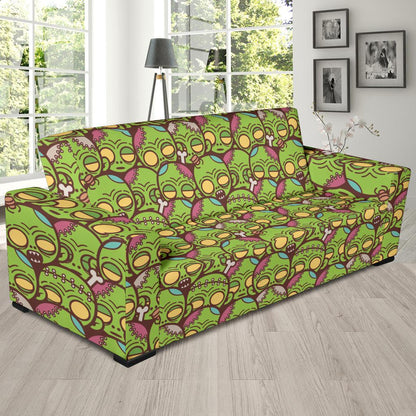 Zombie Head Design Pattern Print Sofa Slipcover-JTAMIGO.COM
