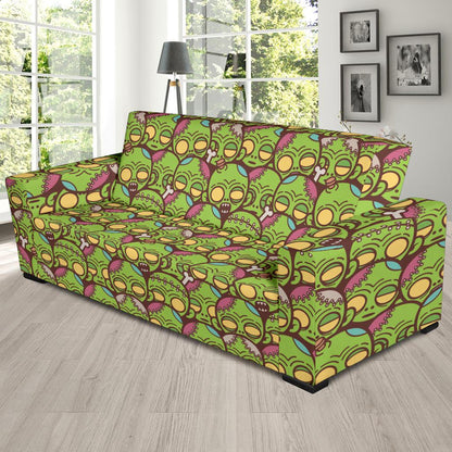 Zombie Head Design Pattern Print Sofa Slipcover-JTAMIGO.COM