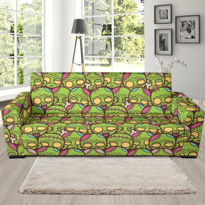 Zombie Head Design Pattern Print Sofa Slipcover-JTAMIGO.COM