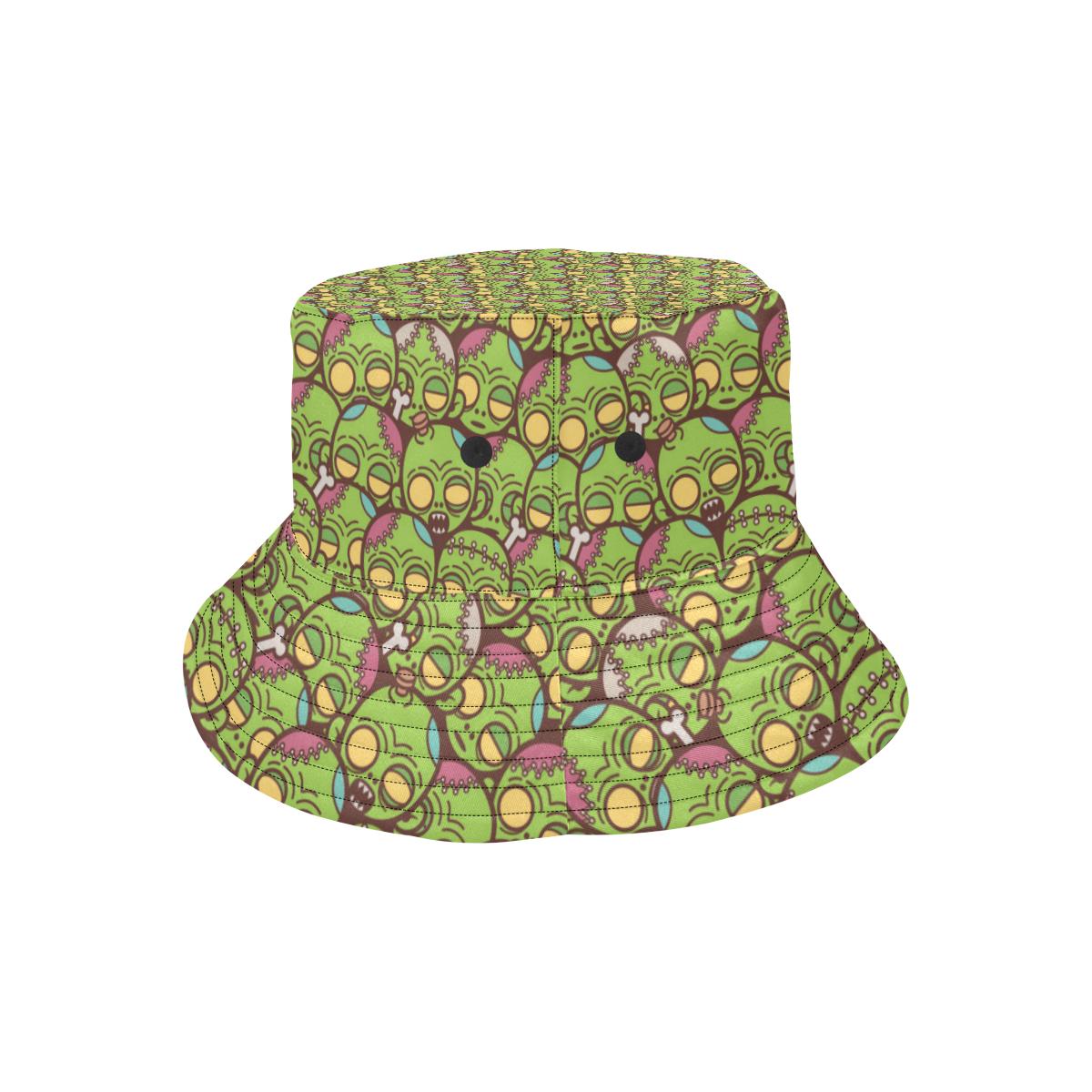Zombie Head Design Pattern Print Unisex Bucket Hat