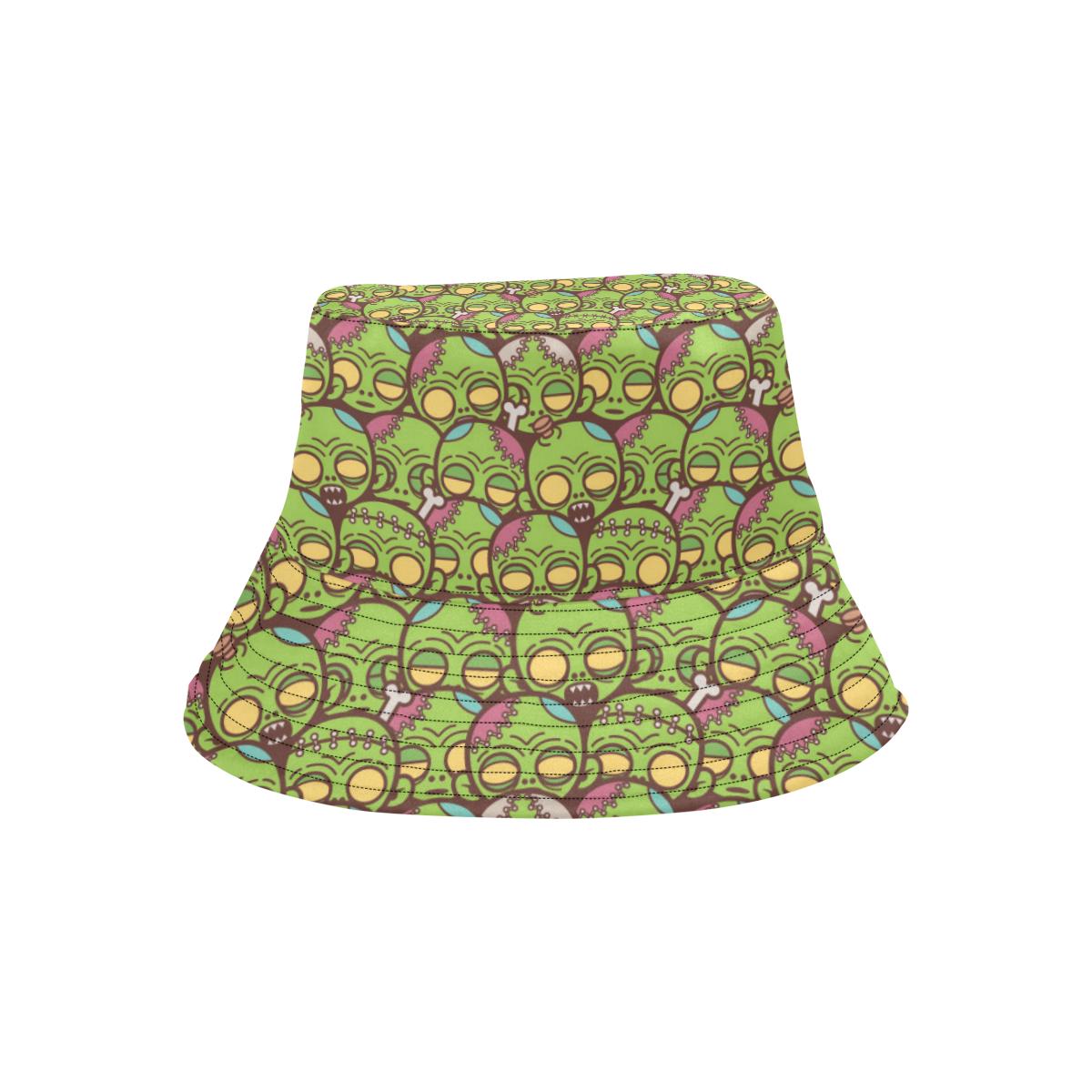Zombie Head Design Pattern Print Unisex Bucket Hat