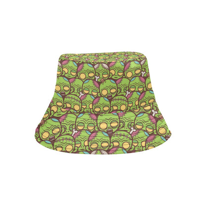 Zombie Head Design Pattern Print Unisex Bucket Hat