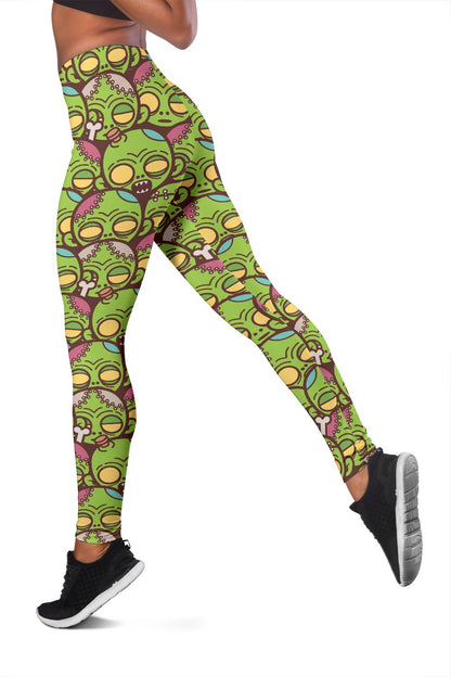 Zombie Head Design Pattern Print Women Leggings