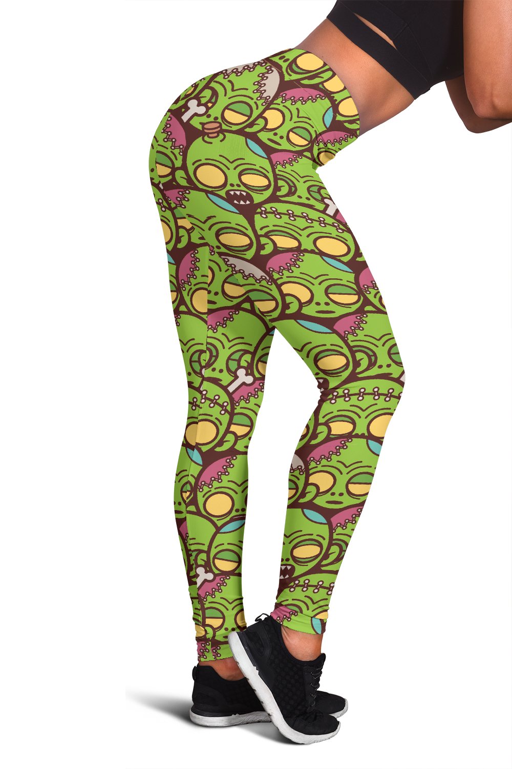 Zombie Head Design Pattern Print Women Leggings