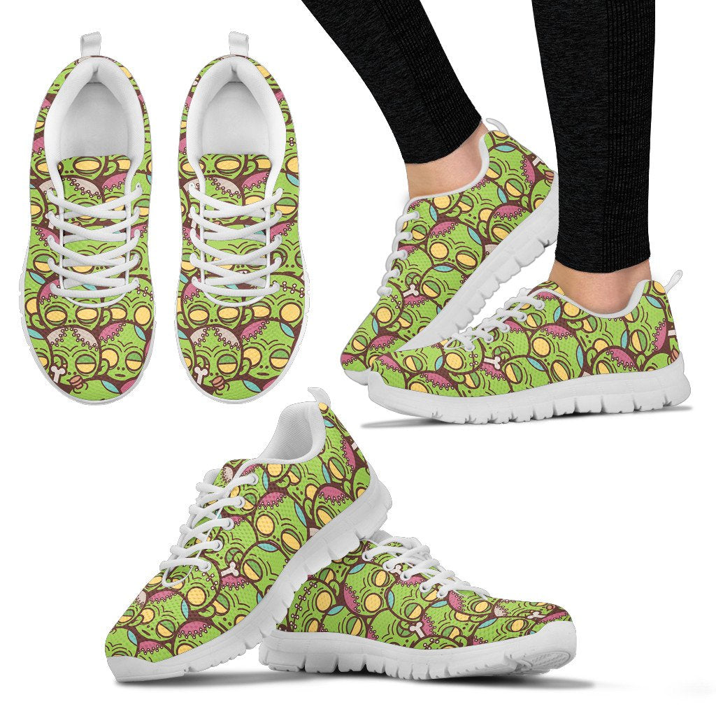 Zombie Head Design Pattern Print Women Sneakers Shoes