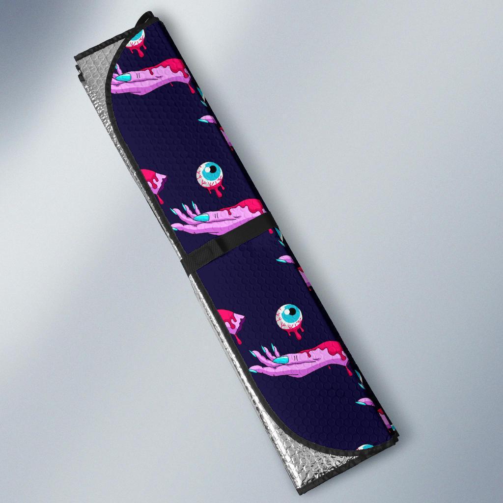Zombie Pink Hand Design Pattern Print Car Sun Shade For Windshield