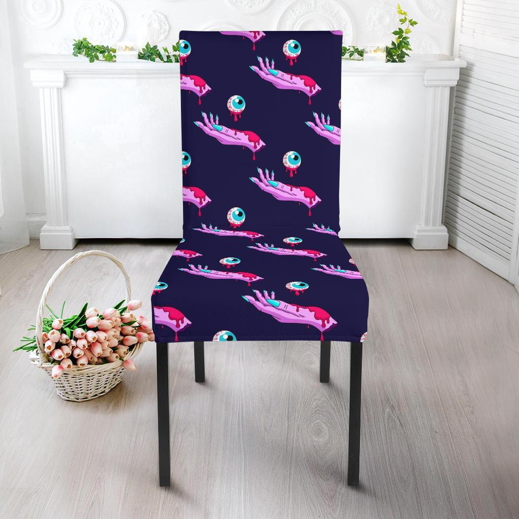 Zombie Pink Hand Design Pattern Print Dining Chair Slipcover-JTAMIGO.COM
