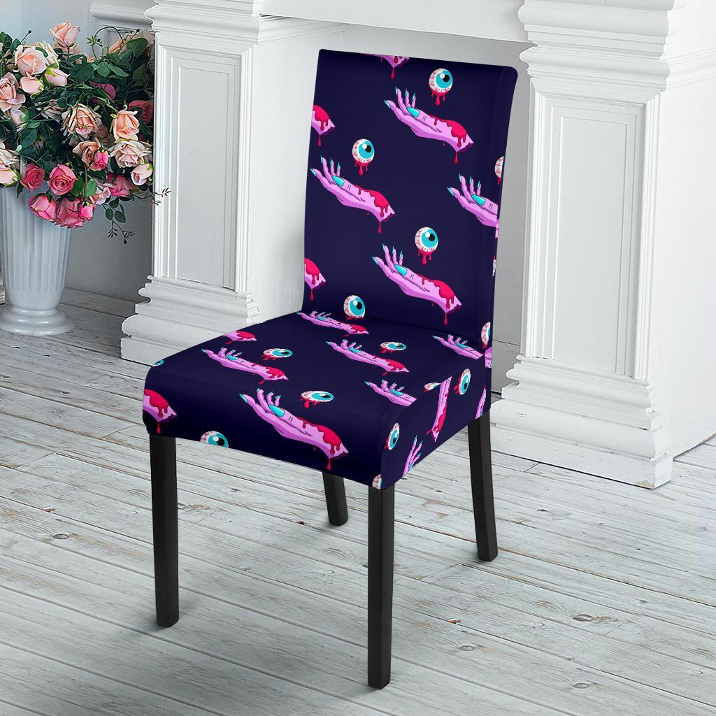 Zombie Pink Hand Design Pattern Print Dining Chair Slipcover-JTAMIGO.COM