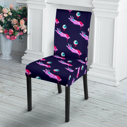 Zombie Pink Hand Design Pattern Print Dining Chair Slipcover-JTAMIGO.COM
