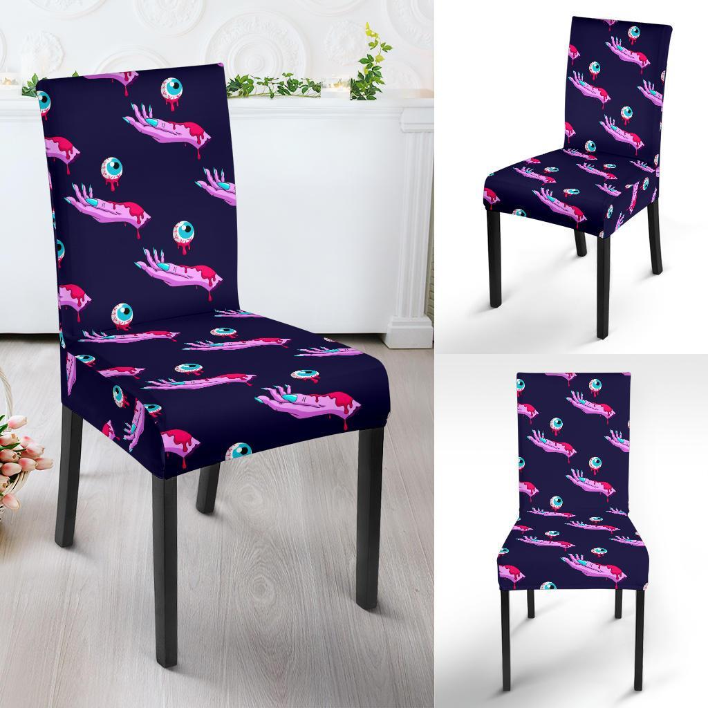 Zombie Pink Hand Design Pattern Print Dining Chair Slipcover-JTAMIGO.COM