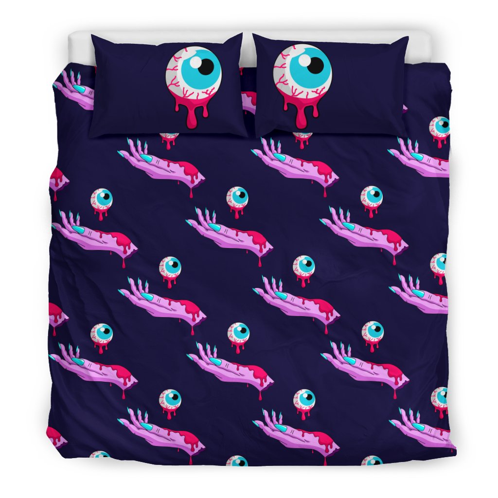 Zombie Pink Hand Design Pattern Print. Duvet Cover Bedding Set