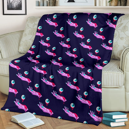 Zombie Pink Hand Design Pattern Print Fleece Blanket