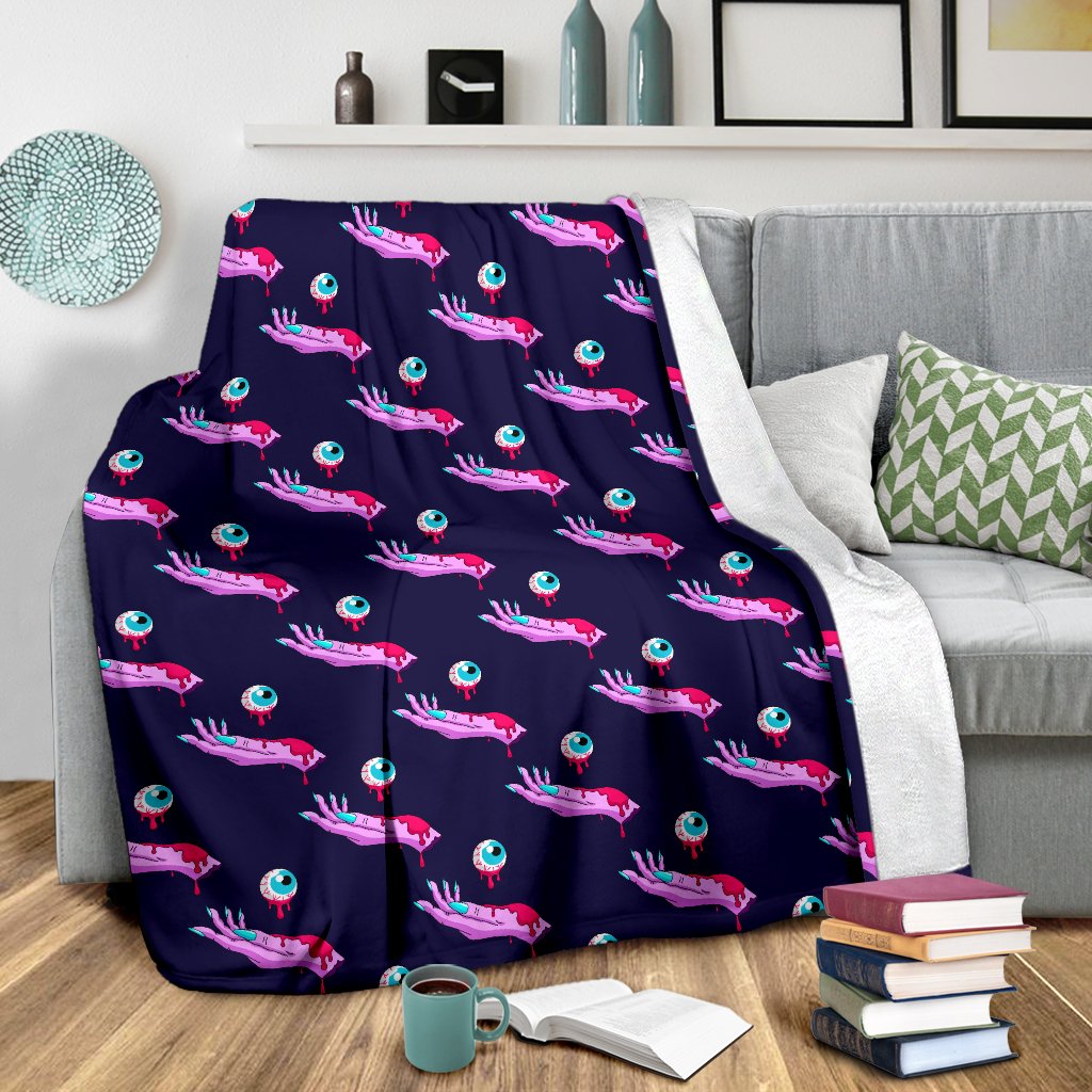 Zombie Pink Hand Design Pattern Print Fleece Blanket