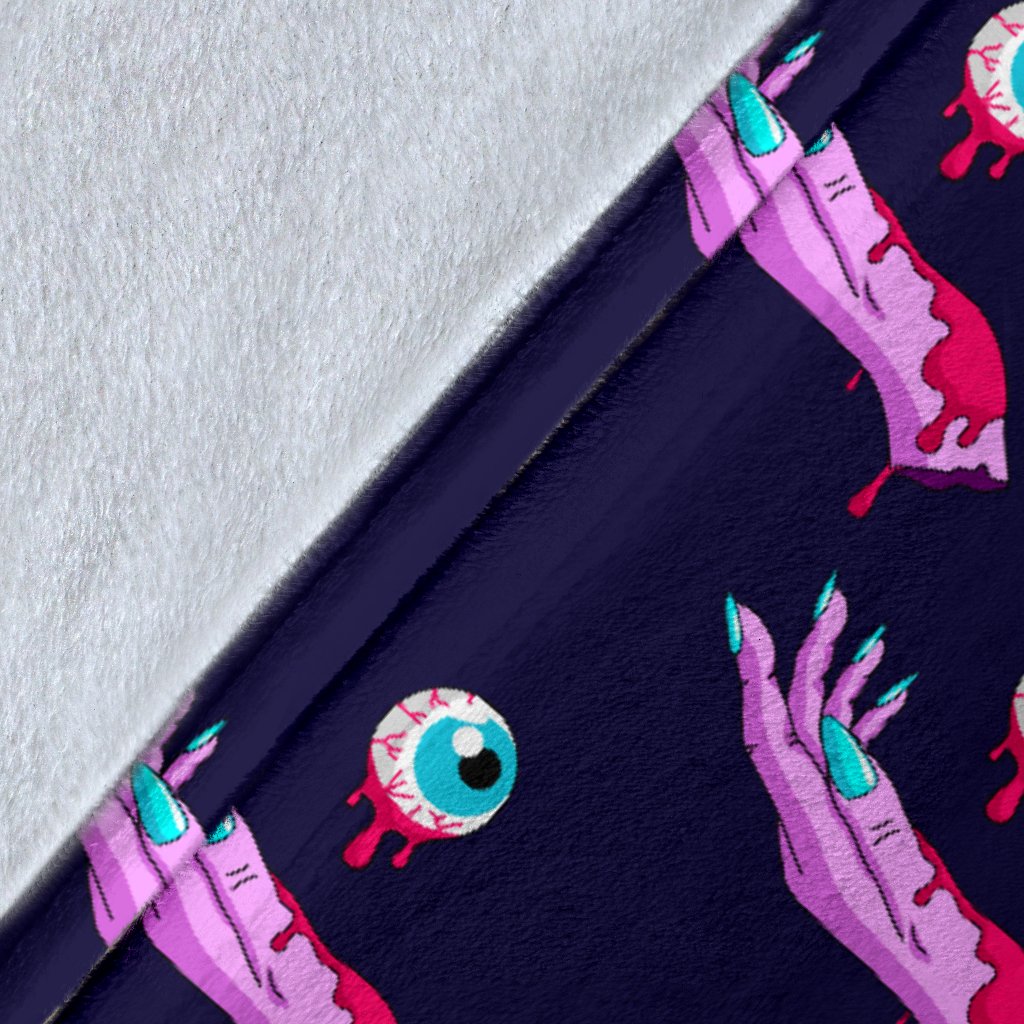 Zombie Pink Hand Design Pattern Print Fleece Blanket