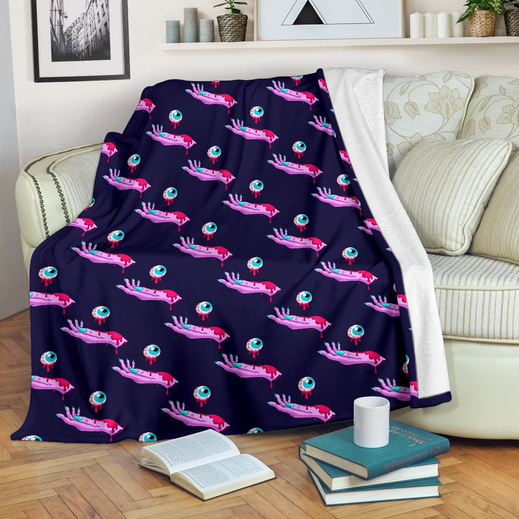 Zombie Pink Hand Design Pattern Print Fleece Blanket