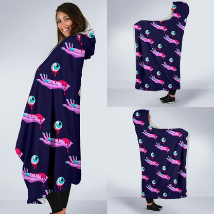 Zombie Pink Hand Design Pattern Print Hooded Blanket-JTAMIGO.COM