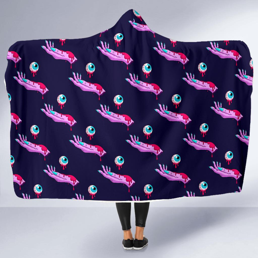 Zombie Pink Hand Design Pattern Print Hooded Blanket-JTAMIGO.COM