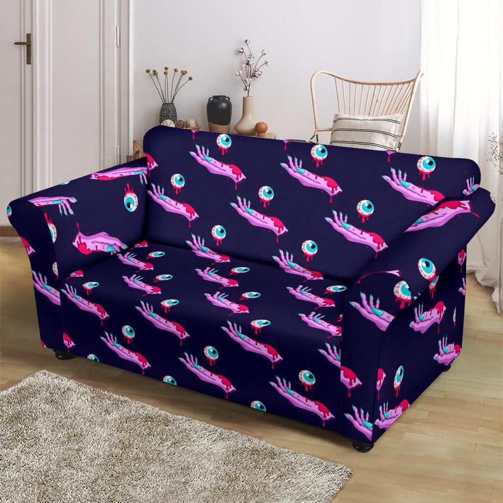 Zombie Pink Hand Design Pattern Print Loveseat Slipcover-JTAMIGO.COM