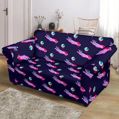 Zombie Pink Hand Design Pattern Print Loveseat Slipcover-JTAMIGO.COM