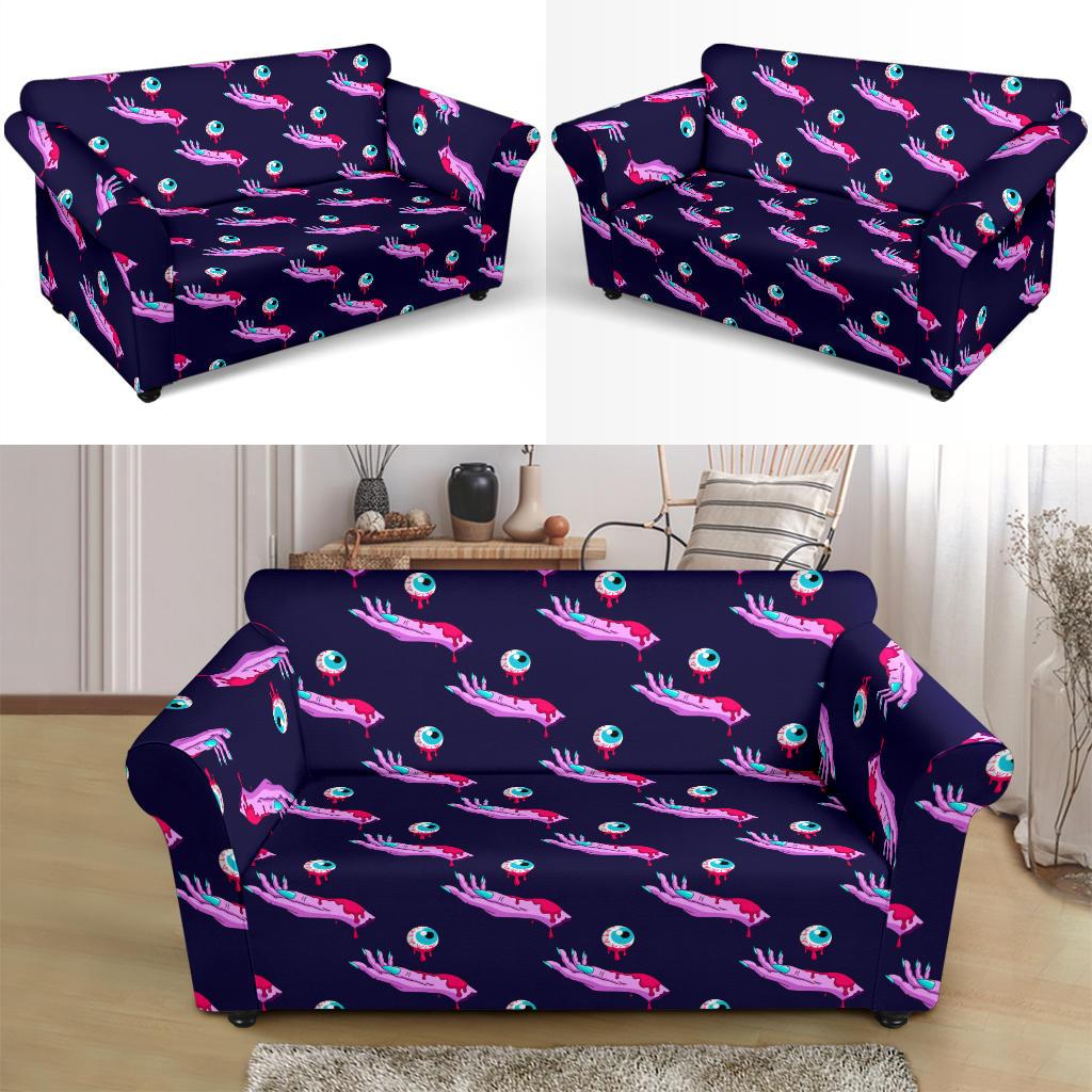 Zombie Pink Hand Design Pattern Print Loveseat Slipcover-JTAMIGO.COM