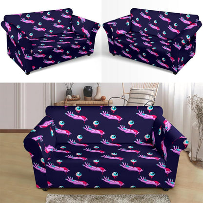 Zombie Pink Hand Design Pattern Print Loveseat Slipcover-JTAMIGO.COM