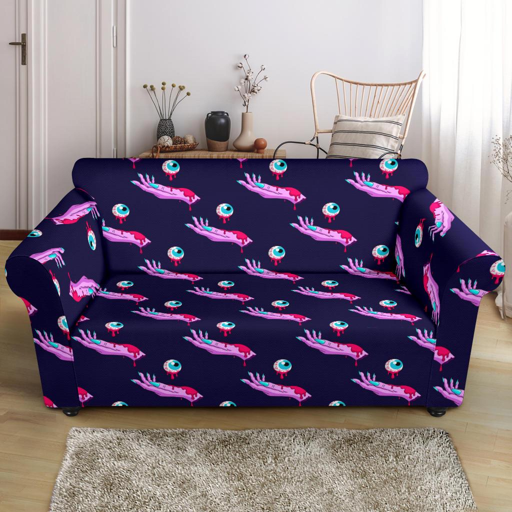 Zombie Pink Hand Design Pattern Print Loveseat Slipcover-JTAMIGO.COM