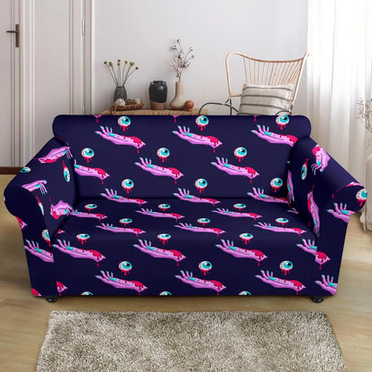 Zombie Pink Hand Design Pattern Print Loveseat Slipcover-JTAMIGO.COM