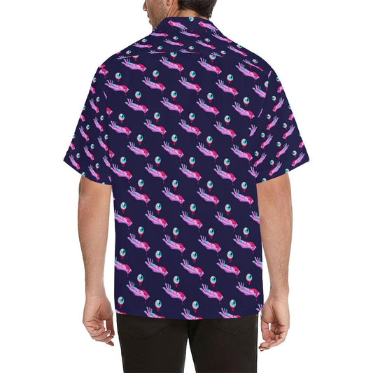 Zombie Pink Hand Design Pattern Print Men Aloha Hawaiian Shirt
