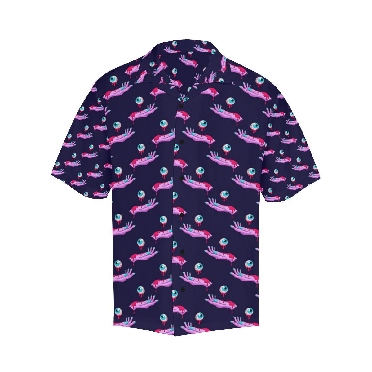 Zombie Pink Hand Design Pattern Print Men Aloha Hawaiian Shirt