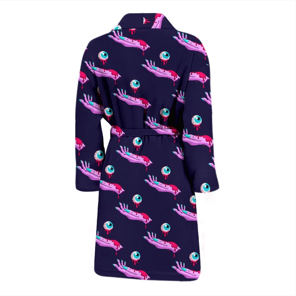 Zombie Pink Hand Design Pattern Print Men Bath Robe-JTAMIGO.COM